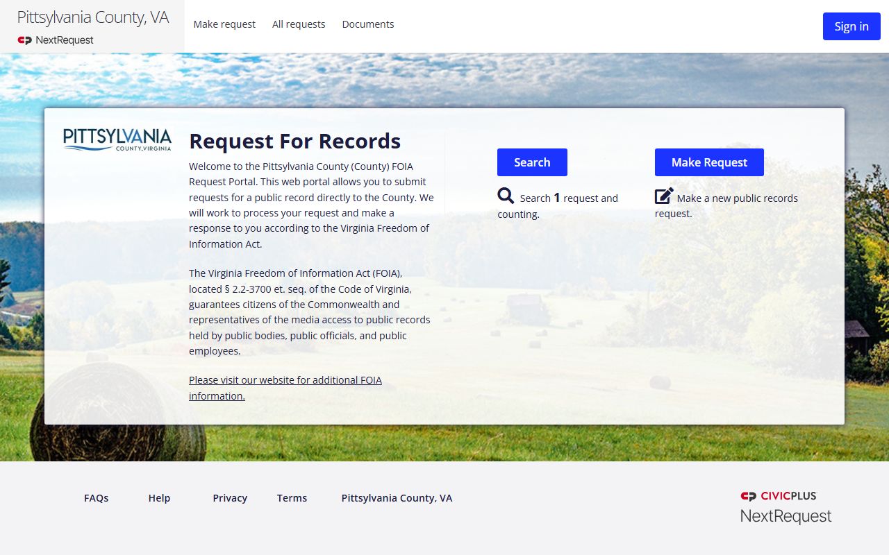 Pittsylvania County inmate records NextRequest public records portal